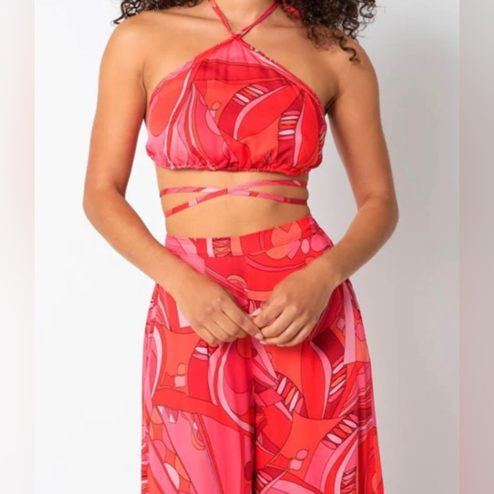 Yllw the Label Retro Printed Halter Pant Set